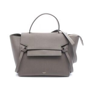 Celine Belt Bag Leather 2WAY Handbag Leather Gray